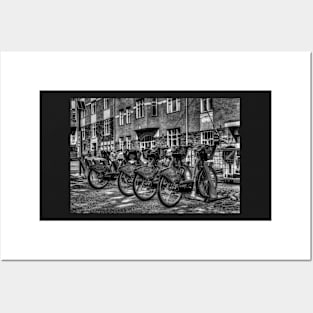 Yellow Bicycles In Monochrome Posters and Art